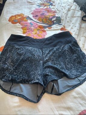 lululemon athletica Black Leopard-Print Athletic Shorts